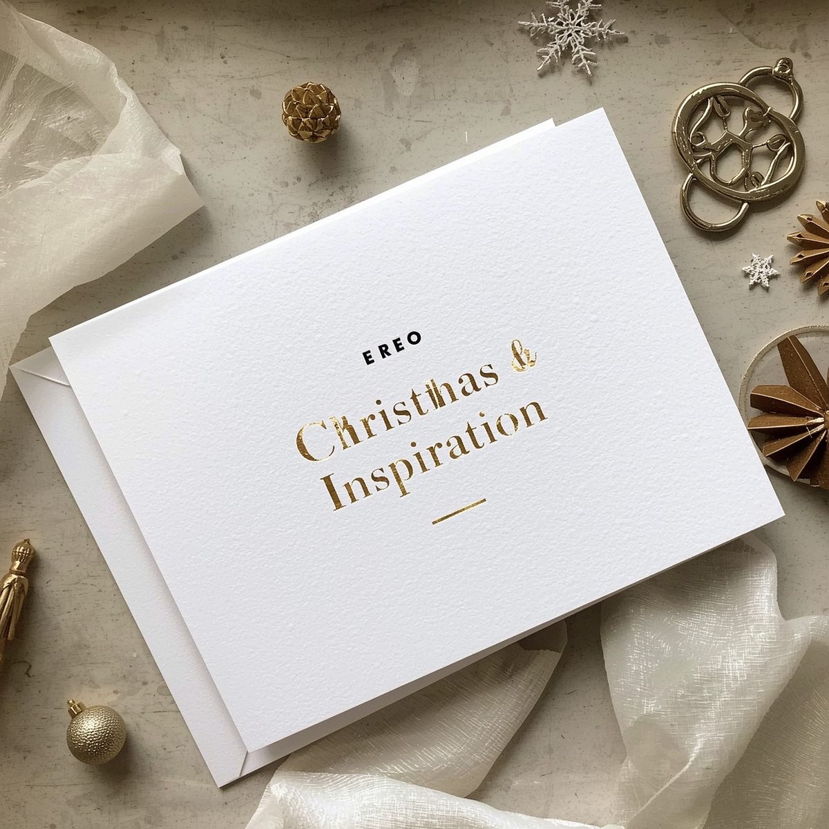Kerstkaart met goudfolie accenten